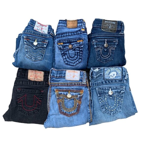 LOT OF 6 Vintage True Religion Jeans Kids Various Sizes - Picture 1 of 13